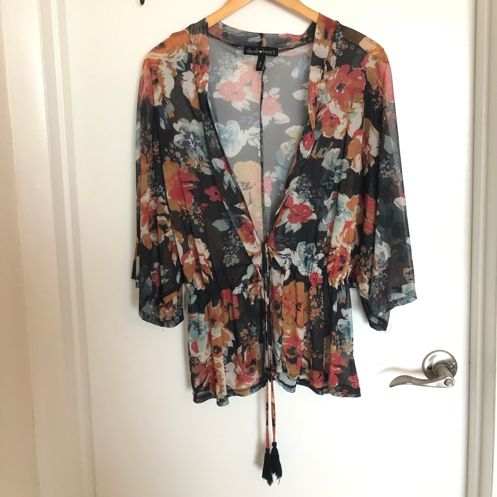 Floral transparent blouse